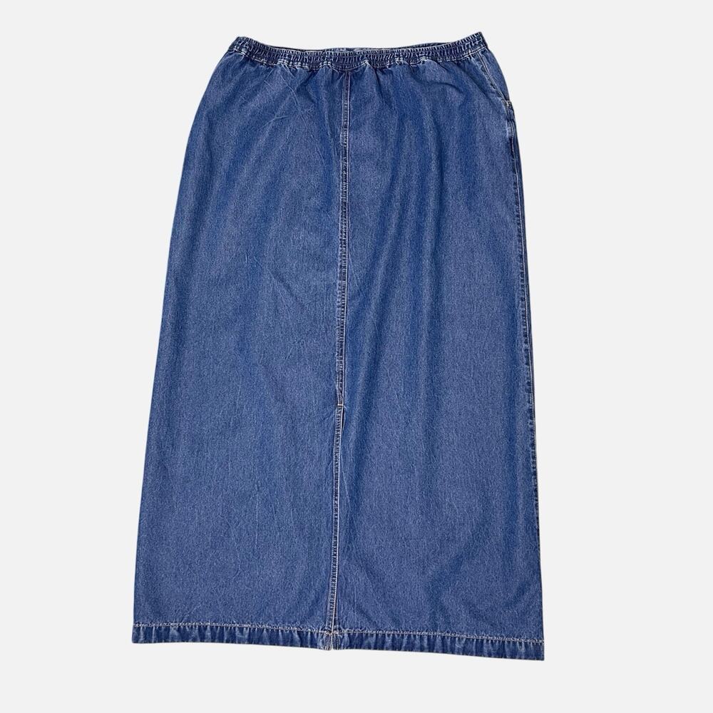Susan Bristol Denim Skirt Size 14 Soft Straight Midi Long Cottagecore Vintage - Picture 4 of 13
